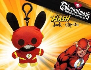   dc comics justice league jack as flash plush bag clip ty 00847