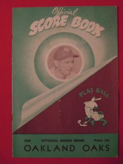 1949 Oakland Oaks vs San Francisco Seals PCL Baseball Program Scored