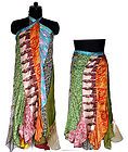 Auth KARIZA Vintage Indian Sarong Sari WRAP Skirt Dress