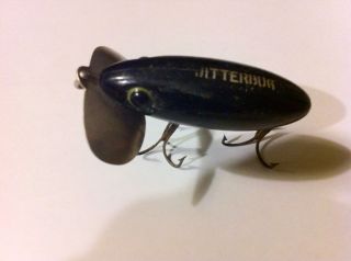 VINTAGE FRED ARBOGAST BLACK JITTERBUG   COLLECTORS LURE   MOST WANTED