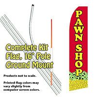 SALE Pawn Shop Ad Swooper Feather Flag Banner Kit  16 FT Pole Set 