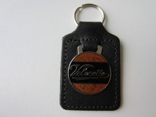 velocette leather key chain ring fob made in uk time