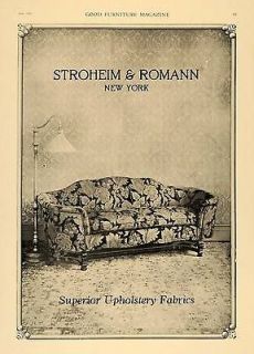 1920 Ad Stroheim Romann Upholstery Textile Fabric Sofa Home Decor 