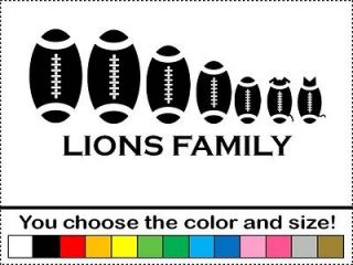 Lions Football Family Sticker Vinyl Decal Car Foot Ball Detroit
