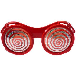   HALLOWEEN CRAZY SILLY Funny Nerd Magic Round Eye Glasses Google RED
