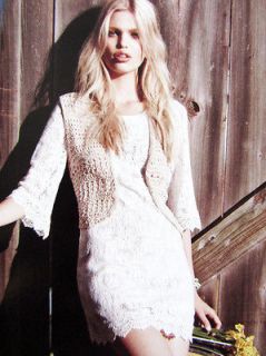 NWT H&M 2012 White Crochet Lace 3/4 Sleeve Romantic Dress Tunic Top 6 
