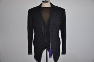 Ralph Lauren PURPLE LABEL 3 Piece Custom Fit Wool Cashmere Suit 44 R