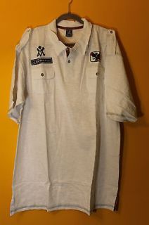New Avirex logo and eagle two pockets mens polo shirt white M