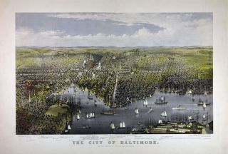 1880 CITY VIEW, Baltimore, Maryland, Beautiful Print, Giclee ART, 18 