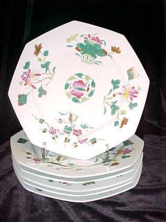 CERALENE RAYNAUD LIMOGES CHINA ~ NYMPHEA ~(6) OCTAGONAL LUNCH PLATES 