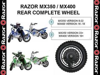razor mx350 mx400 rear wheele complete  56