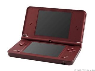 nintendo dsi xl burgundy handheld system with game card time
