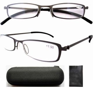   Steel Frame Lightweight Reading Glasses W/case For Men and Women
