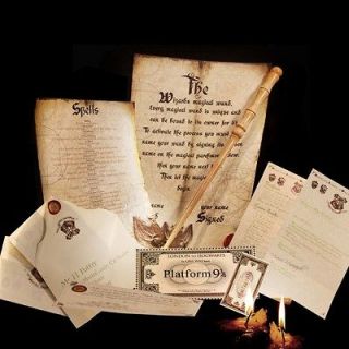   style Real Wooden wand + Full Hogwarts Acceptance Letter + Ticket
