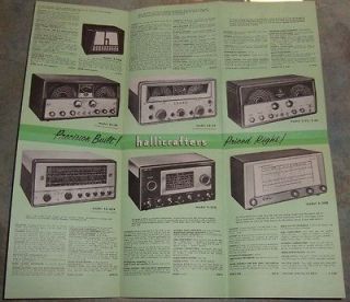 20 old HALLICRAFTERS Original NOS Brochure catalog advertising Radio 
