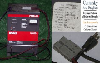 used mac pac1260 patriot 24v battery charger 