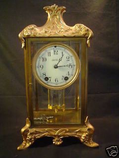 antique seth thomas gilt crystal regulator clock c1900 time left