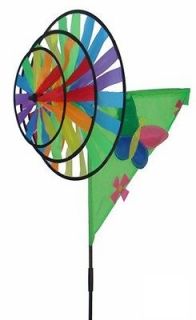 14Tripe Rainbow Ring with Flag Wind Spinner Yard/Garden/Lawn Art 