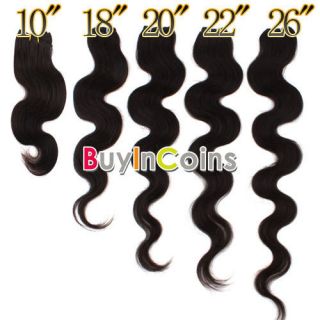   18 20 22 26 Remy Body Wave Human Hair Weaving Weft Extensions #1B