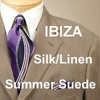 44L IBIZA 3 Button Tan Silk & Linen Mens Suit 44 Long   IB26
