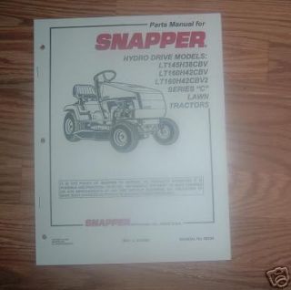 snapper hydro drive lawn tractor series c parts list time