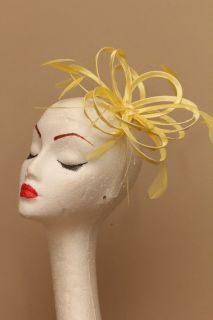 New Yellow Fascinator Wedding Races Hat Choose any colour satin 