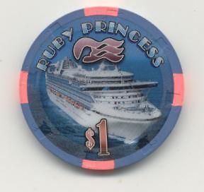 ms Ruby Princess . Princess Cruises . $ Casino Chip Cruiseship Token 