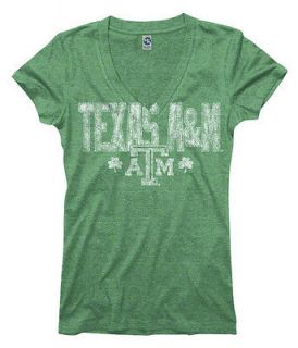 Texas A&M Aggies Womens Lady Luck St. Pattys Day Ring Spun T Shirt