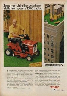 1969 toro 910 riding lawn mower tractor photo print ad