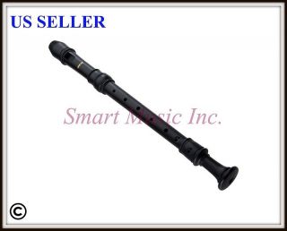 smart alto recorder matte black 3 piece baroque fingering time