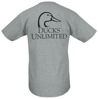 Ducks Unlimited Short Sleeve Crewneck T Shirt DU LOGO Gray NWT