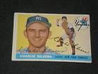 charlie silvera 1955 topps signed card 188 yankees expedited shipping