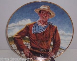 John Wayne Plate The Duke Collector Franklin Mint Vintage Retied 