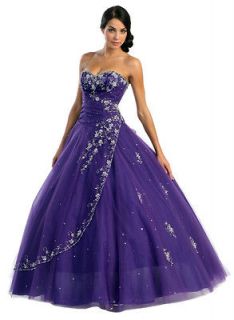   Strapless Ball Gown Long Prom Dress Corset Back Tulle New many colors