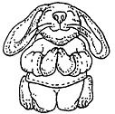 Unmounted Rubber Stamps Set, Christian, Friendship, Praying Bunny 