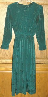 AMISH/MENNONIT​E WOMANS BLUE GREEN HANDMADE DRESS SIZE 36 B