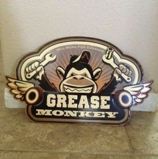 Grease Monkey Bananas Garage Tin Metal Sign 21 X 12 Mancave