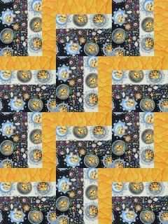   MOON Rail Fence PATCHWORK Quilt Kit PRE CUT 24x32 Inch SEW HEAVENLY