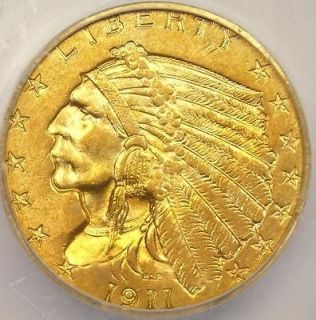 1911 Indian Gold Quarter Eagle $2.50   ICG MS63   RARE 