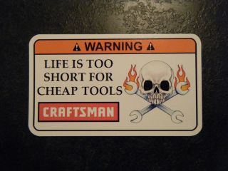 Craftsman Tool Box Warning Sticker   Gold   Must Have cheap