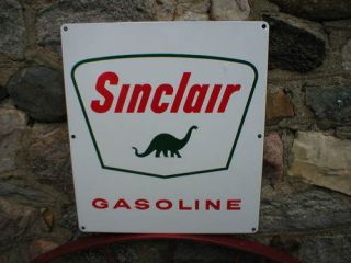 sinclair gasoline porcelain coated gas pump face sign time left