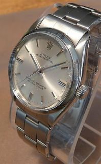 ROLEX OYSTER PERPETUAL MENS SS 1967 WATCH MODEL 1002 wCAL 1570 ON 