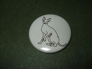 Cornish Rex Cat pin back button & magnet gift set