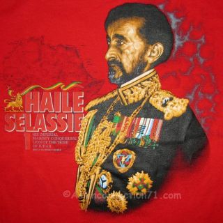 haile selassie roots rasta dub reggae t shirt xxl red