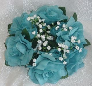   Rings ~ TURQUOISE BLUE ~ Silk Wedding Flowers ~ Centerpieces ~ Unity