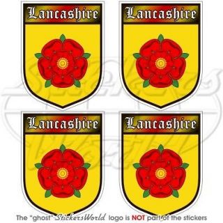 LANCASHIRE Red Rose of Lancaster Shield 2(50mm) Vinyl Bumper Stickers 