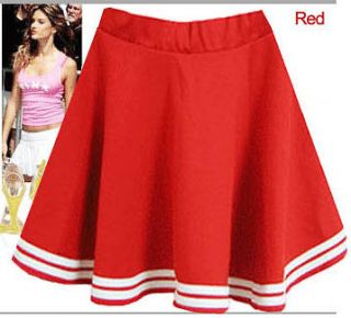 hit korea style mini red skirt cheer girl cheerleader