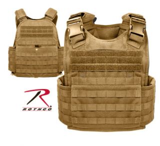   PLATE CARRIER VEST BLACK OR COYOTE ADJUSTABLE ROTHCO 8922 8923