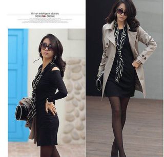 Korea Women Round Neck Casual Slim Fitted mini dress Black 2D460 Size 