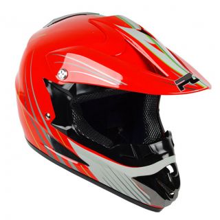   Orange Motocross Dirt Bike Buggy ATV Off Road KTM DOT Helmet ~Youth XL